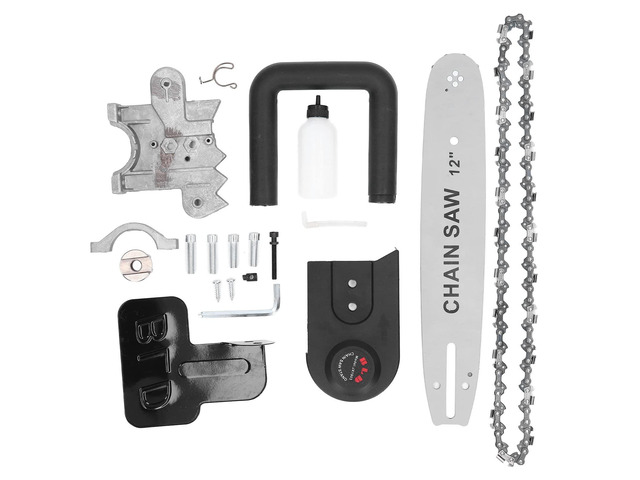 Chainsaw Converter Set, Chainsaw Converter for Angle Grinder, High Carbon Steel Electric Bracket with Protective Cover, 35cm Woodworking Tool for...