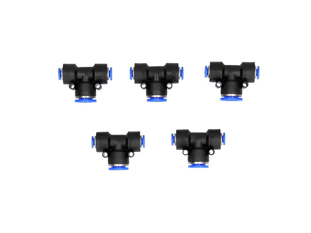 10Pcs Pneumatic Connectors Plastic Air Hose T Tube Push to Connect Tee Union, PBT 3 - Way Fitting with One - Button Release for 6mm and 12mm PU...