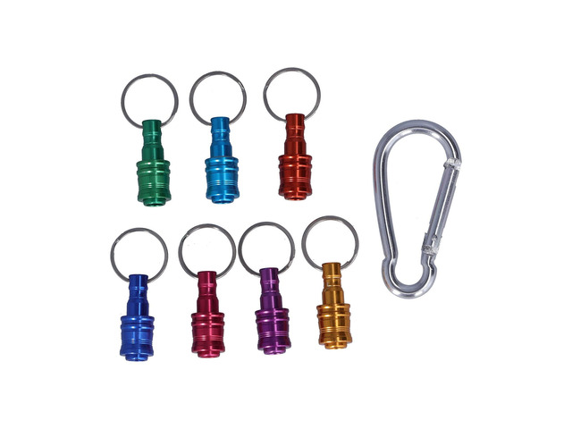 7Pcs Keychain Extension Bar, Fast Change Screwdriver Bit Holder Adapter with 1/4in Hex Shank, Retractable Aluminum Alloy Bit Carrier for Electric...