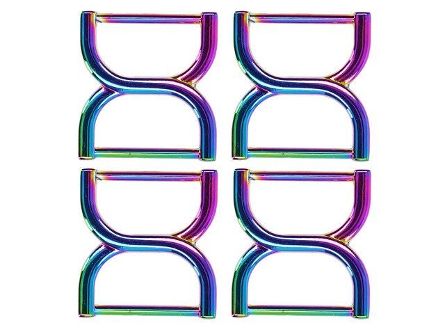 4 Pcs Double D Rings 25mm, Durable Iron Adjustable Buckle D Rings for Purse, Small Craft Rings with Rust Resistance for Luggage Backpack DIY...