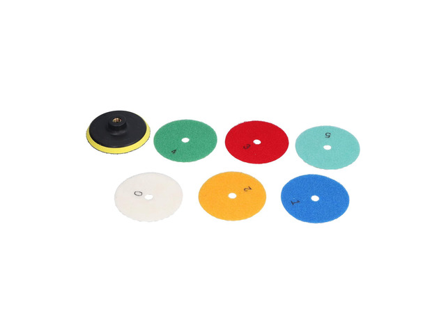 6Pcs Dry Diamond Polishing Pads with 4in Backer Pad, Diamond Grit Polishing Kit for Granite Marble Concrete, 0-2000# Resin Abrasive Discs for Angle...