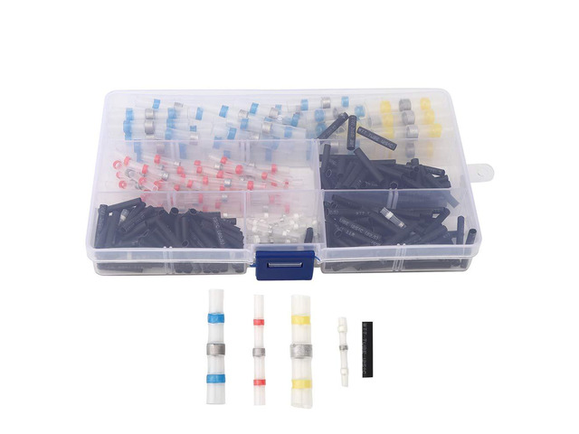 300PCs Solder Sleeve Wire Terminal Connector, Heat Shrink Insulation Solder Connector with Double - Wall Seal for Marine Automotive Wiring, ROHS CE...