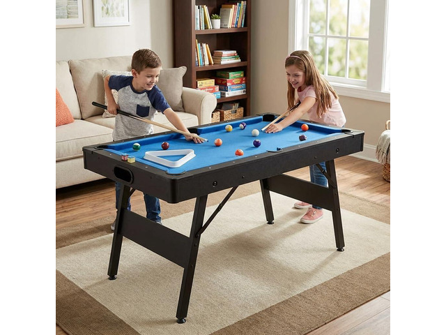 6 ft Foldable Pool Table with Steel Frame, Children's Pool Table, Billiard Game Table with Safety Anti Collapse Locks for Kids Includes Full Set of...