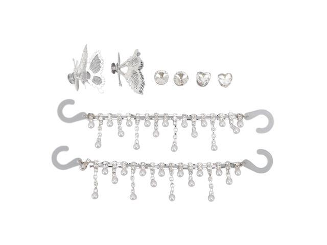 8Pcs Shoe Charms Set, Butterfly Heart Round Buckle Shoe Charm Chain Decoration, Stylish Shoe Accessories with Metal Plastic Charms for Sneakers...