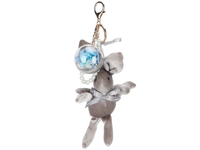 Cute Fluffy Rabbit Key Chain with Artificial Pearl Beads, Fashionable Bag Pendant Ornament, Hand - Woven Keyring Decor for Backpack Purse, Elegant...