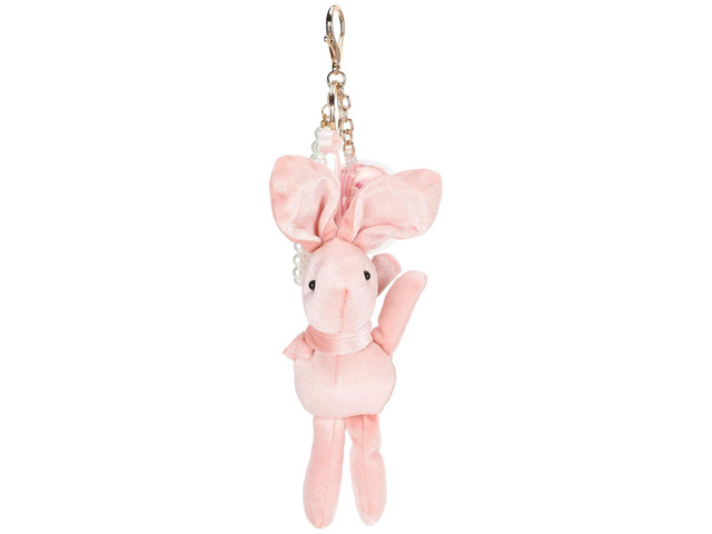 Cute Fluffy Rabbit Key Chain with Artificial Pearl Beads, Fashionable Bag Pendant Ornament, Hand - Woven Keyring Decor for Backpack Purse, Elegant...