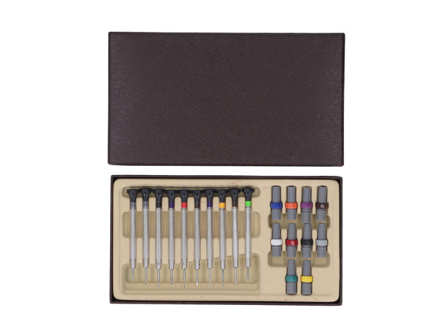 10Pcs Watch Repair Screwdriver Set, Accurate Manual Screwdriver Set, Stainless Steel Knurled Handle Precision Tools with 10 Bits for Watchmaker Repair