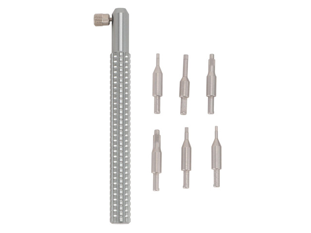 Watch Crown Remover with 6 Replacement Heads, Professional Wristwatch Crown Tube Removal Tool, Alloy Steel Watch Repair Tool for 0.9-2.2mm Tubes,...