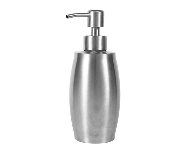 304 Stainless Steel Liquid Soap Dispenser, Bathroom Shower Shampoo Pump Bottle, 350ml Refillable Lotion Dispenser with Wide Mouth for Kitchen or...