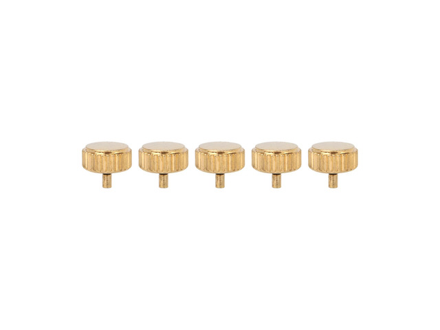5pcs Golden Watch Crown Parts, Quartz and Mechanical Watch Repair Accessory, Assorted Watch Crown Spare Parts with Steel Construction for...