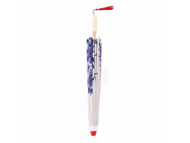 Women Handmade Windproof Chinese Classical Dance Umbrella, Fabric Parasol with Solid Wood Handle, Exquisite Floral Pattern for Asian Theme Wedding...