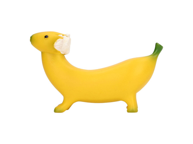 Banana Dog Sculpture, Resin Funny Lovely Lightweight Art Decoration, Handcrafted Banana Dog Statue with Vibrant Color for Desktop Home Office...