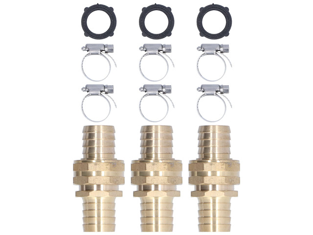 3 Set 3/4 in Female and Male Thread Garden Hose Repair Connector, Brass Hose Adapter for 3/4 in or 5/8 in Garden Hose Fitting, Leak - Proof Joint...