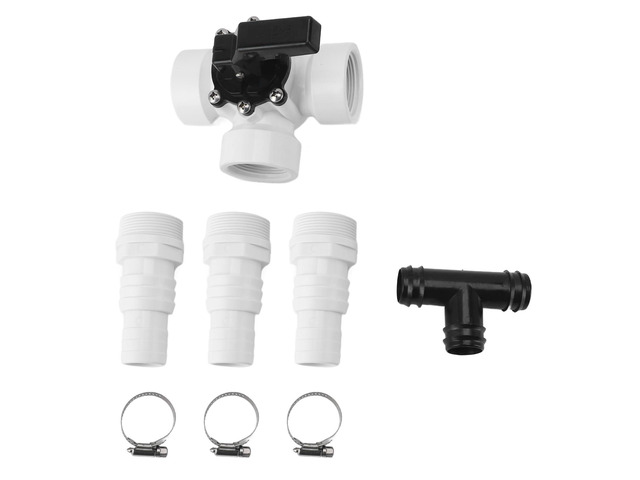 3 Way Diverter Water Valve for 1.25 Inch 1.5 Inch Female Thread, ABS PVC 3 Way Hose Adapter with Handwheel Control, High Flow 3 Way Slip Valve for...
