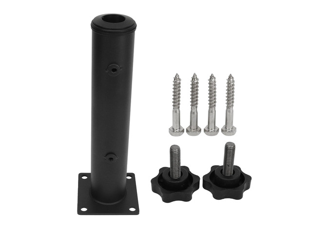 Adjustable Deck Umbrella Mount Flag Pole Holder Base Bracket, Stainless Steel Umbrella Stand Tube with Mounting Holes for Garden Backyard Balcony...