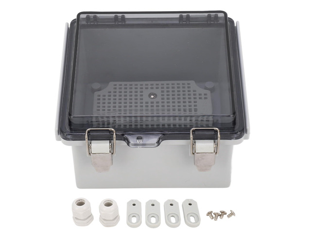Junction Box Electrical Case, IP67 Power Enclosure with Transparent Cover, ABS Outdoor Cable Junction Box for Landscape Lights and Garden Power Tools