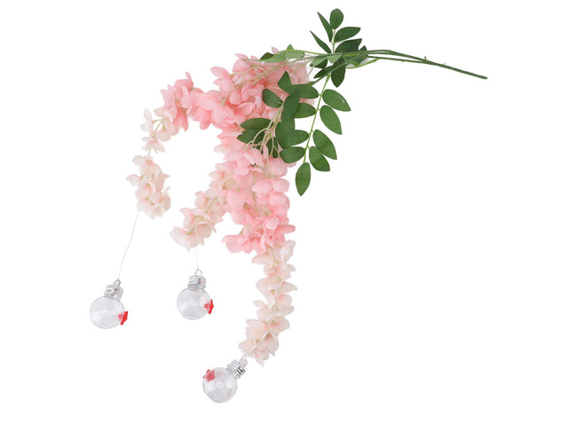 Wisteria Flower Bird Feeder, Hummingbird Feeder with Realistic Silk Blooms, Leak Proof Plastic Hanging Feeder for Deck Garden Front Porch or...