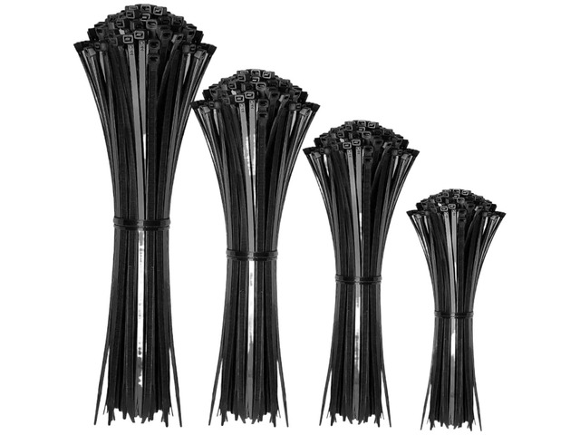 Zip Ties 800 Packs Black Various Sizes 12+8+6+4 Inches, Nylon Cable Management, Plastic Tie For Home Office Light Industrial