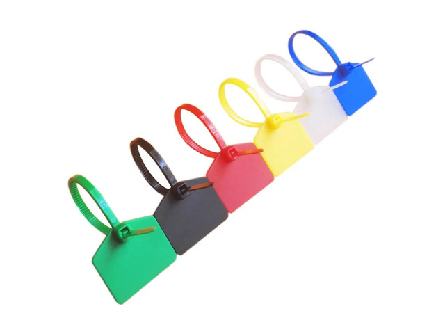 Zip Tie Tags 100pcs 3 * 120mm Color Nylon Waterproof Label Ties Network Lock Cable Ties Identification Plate Plastic Seal Mark Signs for Wires For...