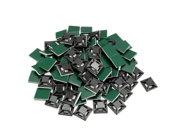 Zip Tie Mounts 300pcs Black Green Self Adhesive Cable Tie Mounts Wire Base Holders 12.5mm x 12.5mm Adjustable For Home Office Cable Management