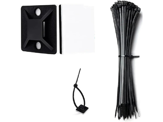 Zip Tie Mounts 200pcs Zip Tie Mounts Self-Adhesive Backing Cable Organizer Management Clips Wall Anchors for Secure Wire Holding Light fixation For...