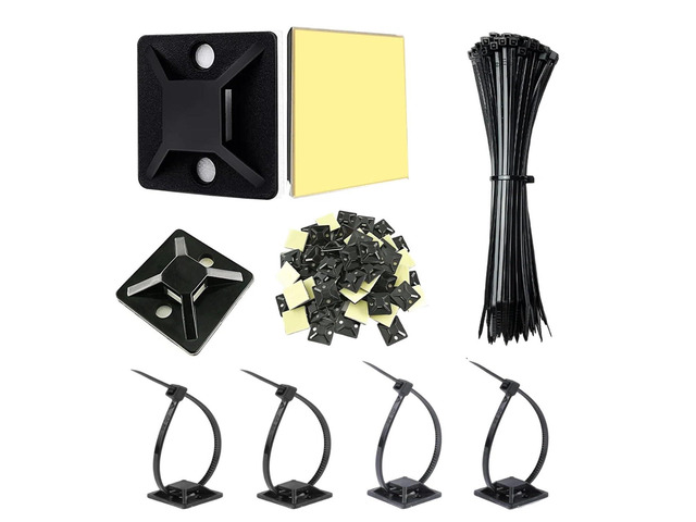 Zip Tie Mounts 200pcs Adhesive-Backed Mounts Cable Tie Mounts Wire Tie Base Holders Screw-Hole Anchor Point Provides Optimal Strength for long For...