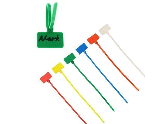 Zip Tie Tags 750 Pcs 7Colors Nylon Cable Marker Ties Self-Locking Cord Write On Ethernet Wire Zip Mark Tags Nylon Power Marking Label For Logistics.