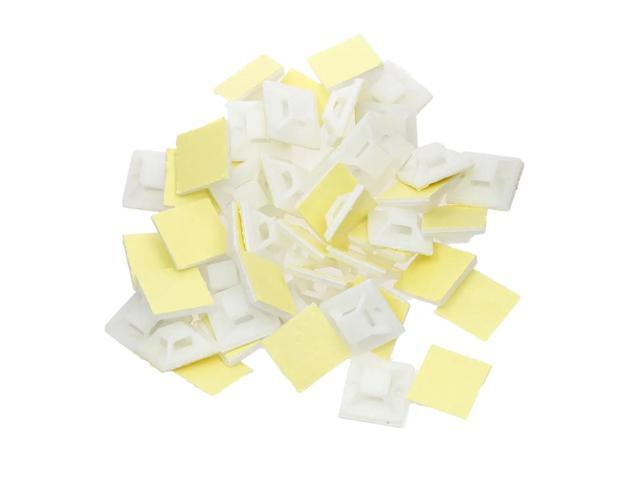 Zip Tie Mounts 400pcs White Zip Tie car Cable Wire Removable Self Adhesive Wall Holder Mount Clip/Clamp 20x20 25x25 30x30 40x40 mm For Home Office.