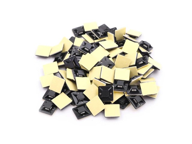 Zip Tie Mounts 1000Pcs Self-adhesive Cable Tie Base White Glue Type Positioning Plastic Self Adhesive Cable Tie Mount Base Holder 20x20x6mm For...