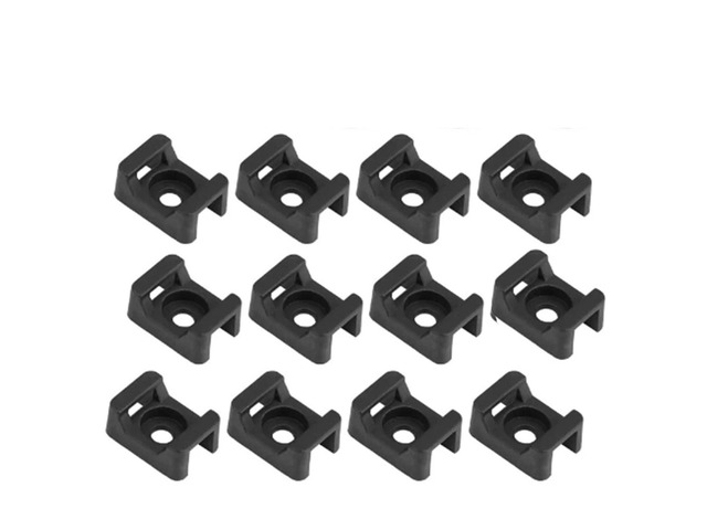 Zip Tie Mounts 300pcs Cable Zip Ties Base Mount Screw Fixing Wire Holder Organizer Retardant Black 2Sizes For Home Office Cable Management(1STM-1...