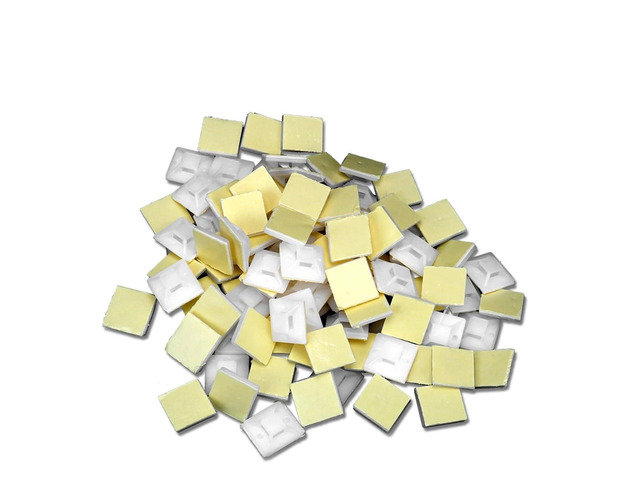 Zip Tie Mounts 1000pcs 2x2cm Cable Tie Base Fixing Seat Clamps Zip Tie Mount Wire Wall Holder Wiring Accessories Self Adhesive WHITE For Home...