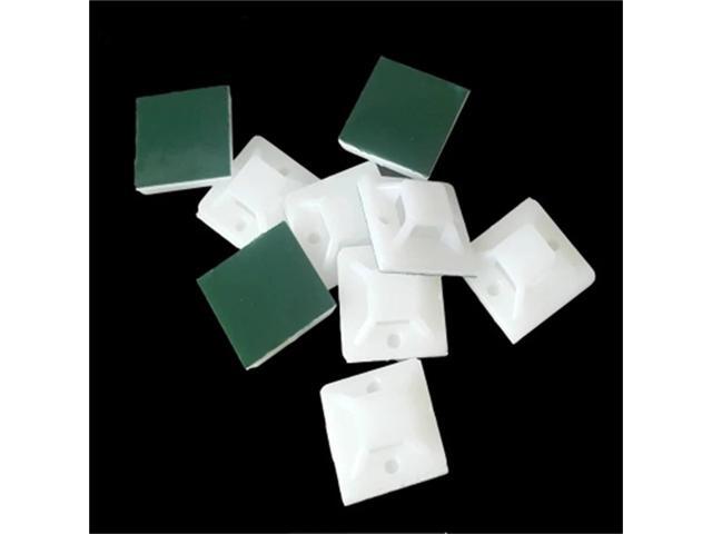 Zip Tie Mounts 250pcs 40mm*40mm Green Glue Type Tie Mount Plastic Self Adhesive Cable Tie Mount Base Holder Cable Positioning Fixed Seat For Home.