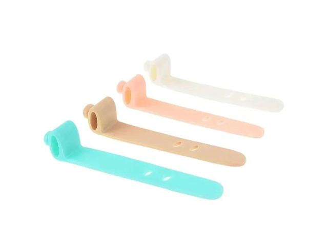 Silicone Rubber Bands 20PCS Cable Winder Organizer Silicone Earphone Clips Wire Cord Management Buckle Straps Reusable Tie Beam Line Holder For...