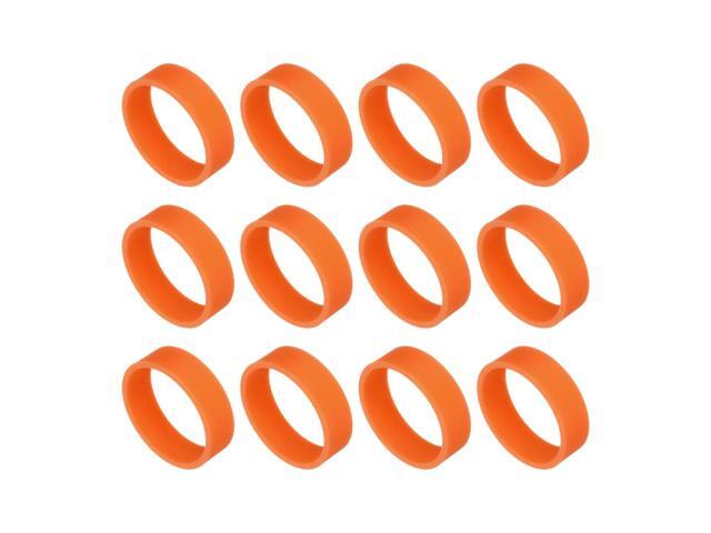 Silicone Rubber Bands 50 Pcs Silicone Rubber Bands Rings Cable Ties Strong Elastic Non-Slip For Money Crafts Mail Sorting File Bundling(Orange)