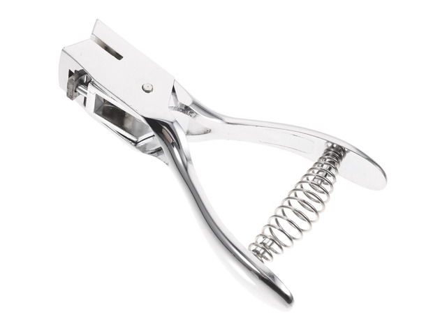 Oval Manual Hole Puncher for Office and Craft Use, Silver Single Hole Paper Punch Tool, 8-Page Capacity, Portable Card and Id Paper Punch