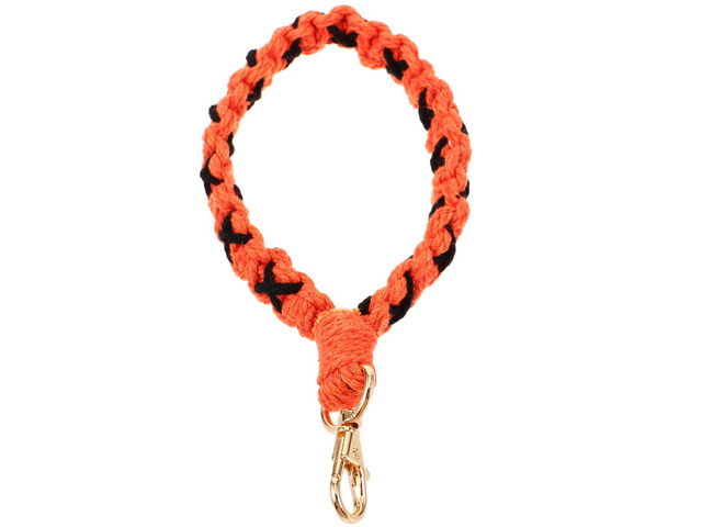 Bohemian Style Woven Orange Key Wristlet Keychain Accessory for Women Handcrafted Key Lanyard Charm for Everyday Use