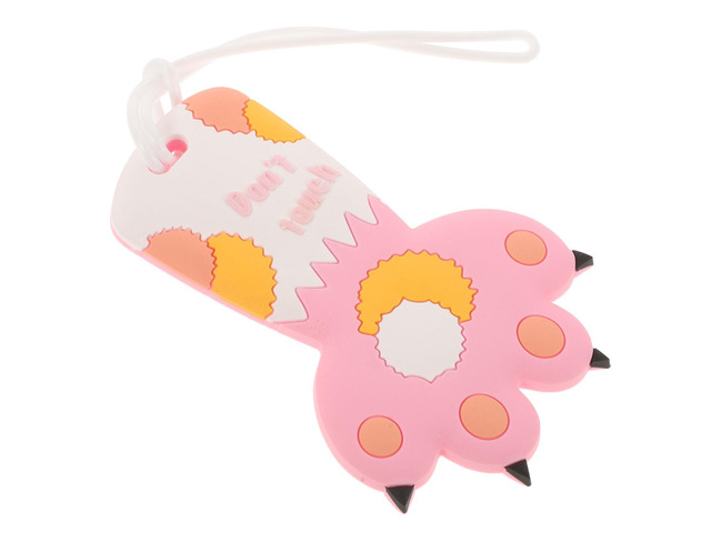 Cat Paw Luggage Tag Waterproof Silicone Suitcase Label Colorful Id Identification Label for Travel Bags Baggage Tag with Fun Design for Suitcases
