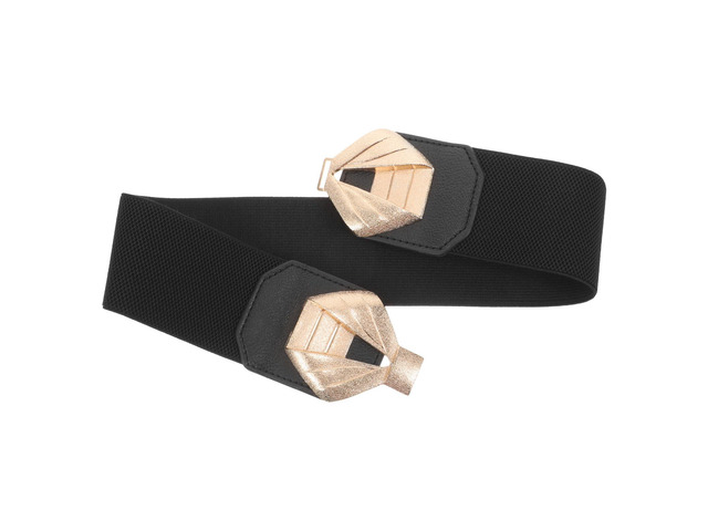 Women Stretchy Waist Belt for Jeans Elastic Wide Waistband Belt with Bow Tie Black Waist Cincher for Dresses Adjustable Fashion Accessory