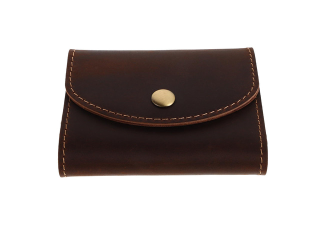 Cowhide Card Holder Wallet for Men 12 Card Slots Large Capacity Accordion Style with Snap Closure Brown Leather for Business and Daily Use