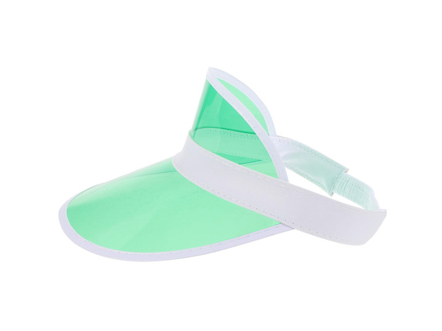 Plastic Sun Visor Hat for Women Outdoor Summer Use Beach Visors with Wide Brim UV Protection Lightweight Casual Multifunctional Green