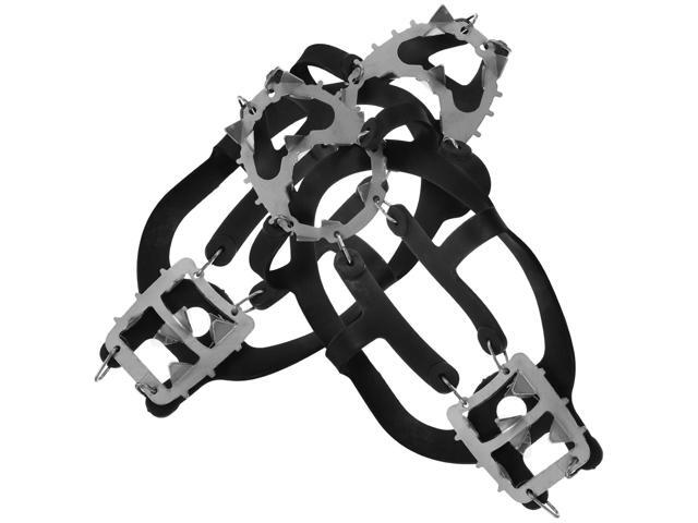 18-Tooth Stainless Steel Winter Ice Cleats for Boots Anti-Skid Ice Shoe Covers with Enhanced Traction Outdoor Snow Grippers for Hiking (Size L.