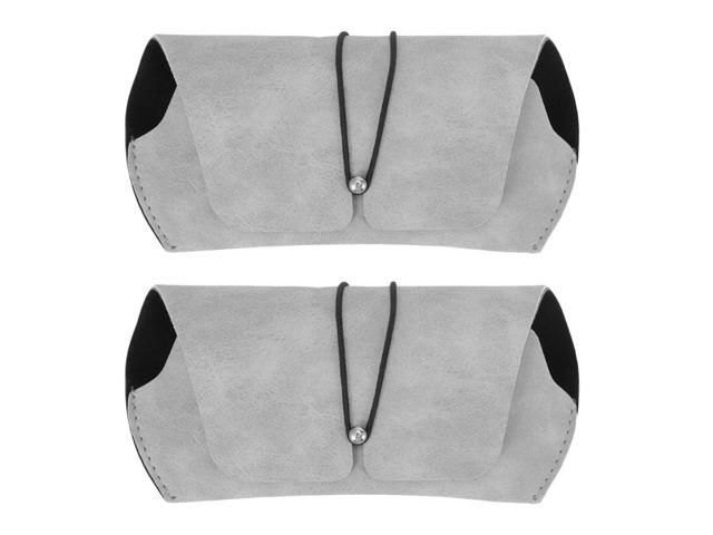 Glasses Storage Box 2pcs, Matte Gray Leather Eyeglass Cases with Soft Interior, Casual Sunglasses Holder Suitable for Travel and Daily Use
