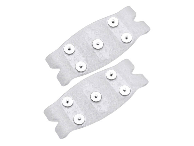 Non-Slip Ice Cleats Snow Grippers with 5 Spikes, Outdoor Mountaineering Crampon Shoes Covers for Men and Women, White Color Suitable for US Size...