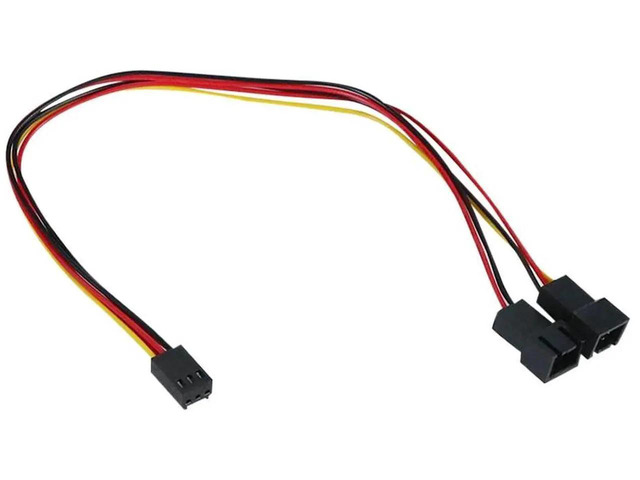 3Pin 2in 1 Wire Female to 2 Male Terminal Y Cable Splitter Power Supply Extension Cable for PC Fan cooling CPU GPU Cooler 30cm