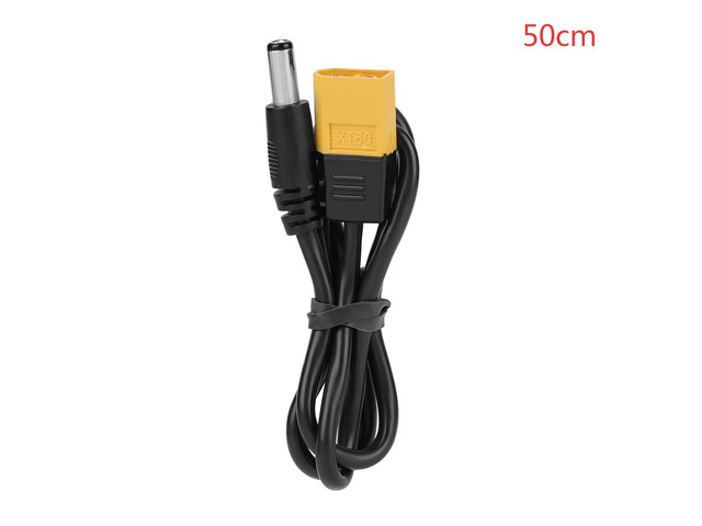 XT60 Male to DC 5.5 x 2.5mm Power Cable, XT60 to DC5525 Adapter Cord, 50cm High Temperature Plug and Play Cable for Soldering Iron with Lipo Battery