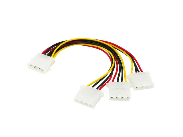 4 Pin Molex Power Supply Extension Cable Male 1 to 3 Female Ports Power Cable IDE Power Port Multiplier D Connector Y Splitter 20cm