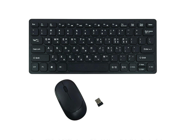 2.4G Korean Wireless Keyboard and Mouse Combo, English & Korean Layout, Quiet Mouse, 78 Keys, for Wins, for OS X