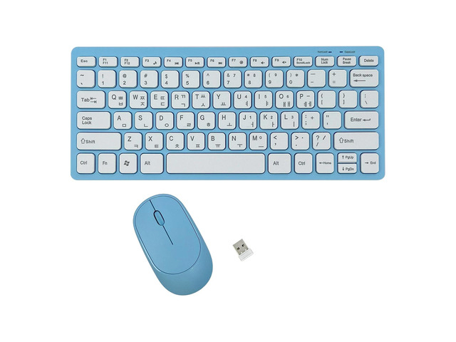 2.4G Korean Wireless Keyboard and Mouse Combo, English & Korean Layout, Quiet Mouse, 78 Keys, for Wins, for OS X
