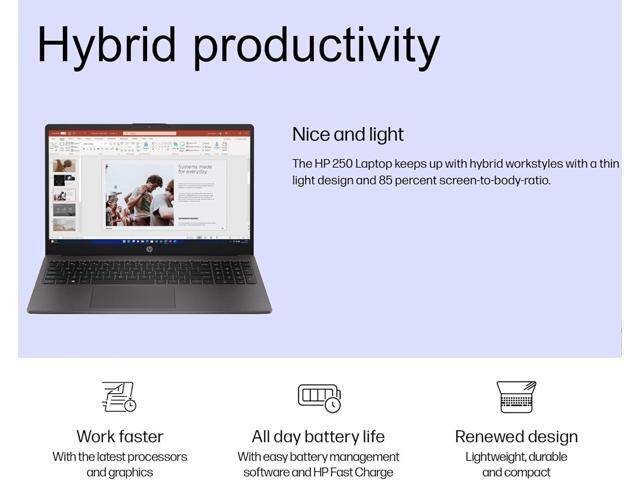 HP Laptop 250 G10 for Business, Home (15.6' FHD IPS Anti-glare, 16GB RAM, 512GB PCIe SSD, Intel Core i5-1334U (> AMD Ryzen 7-7530U)), Military...