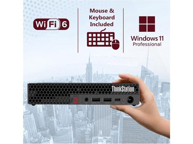 Lenovo ThinkStation P3 Tiny Workstation Desktop (Intel 14-Core i5-14500 vPro (> i7-13700), 16GB DDR5 RAM, 512GB SSD), Mini Business PC, Keyboard,...